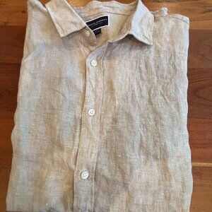 Charles Tyrwhitt Linen Shirt Men's XL Tan